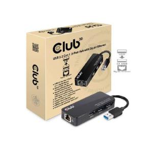Club3D USB 3.2 Gen 1 3‑Port Hub with Gigabit Ethernet