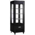 Four‑Sided Glass Upright Display Freezer – Tower – Black