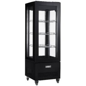 Four‑Sided Glass Upright Display Freezer – Tower – Black