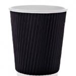 Rippled Black Cups 4 oz × 1000 – Carton